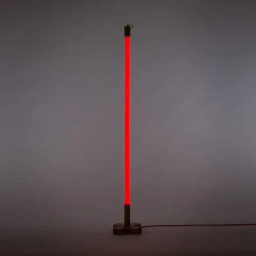 SELETTI LED lamp Linea, rood, houten details, universeel