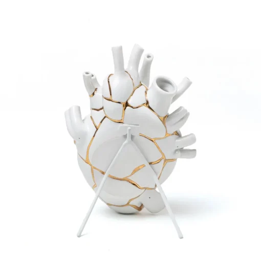 SELETTI Love in Bloom Kintsugi vaas, kleurrijk, porselein, goud