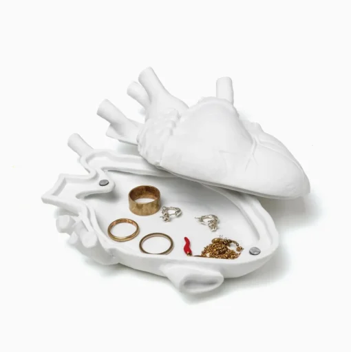 SELETTI Love in Bloom Liefde in een doosje, wit, porselein, fluweel