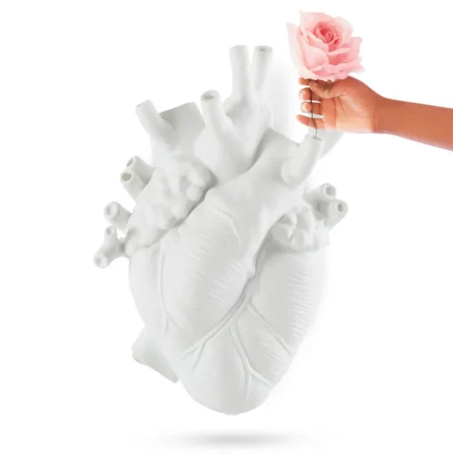 SELETTI Love in Bloom Reuzenvaas, wit, h 60 cm, glasvezel