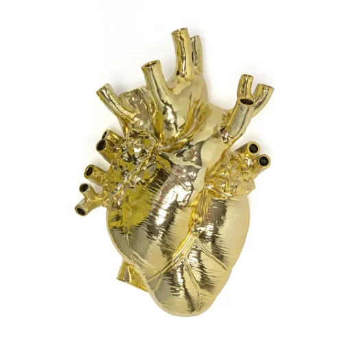 SELETTI Love in Bloom Reuzenvaas, goud, h 60 cm, glasvezel