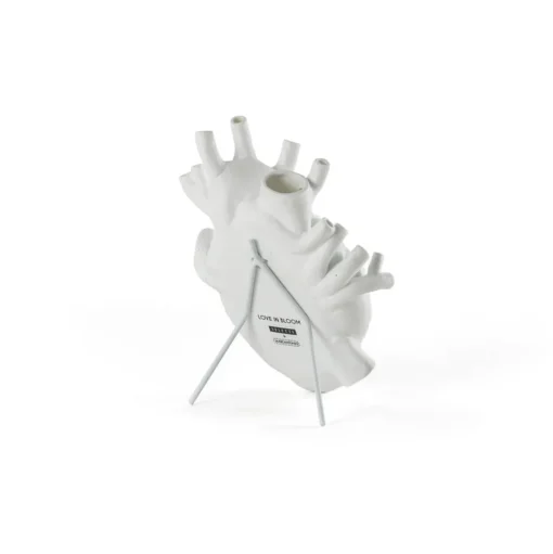 SELETTI Love in Bloom vaas, wit, hartvormig, porselein