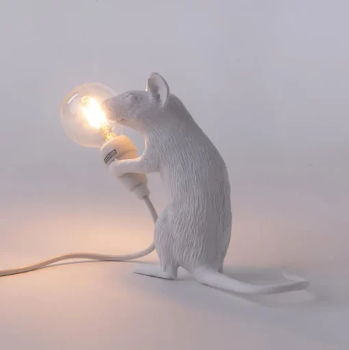 SELETTI Mouse Lamp LED decoratieve lamp USB zittend wit