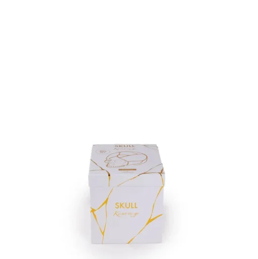 SELETTI Sculptuur Kintsugi Schedel, wit, porselein, goud