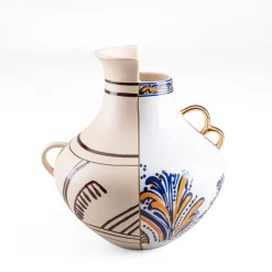 SELETTI Vaas Hybrid Nazca, wit / kleurrijk, Ø 22,5 cm, porselein