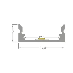 Set aluminium opbouwprofielen voor LED strip BRUMBERG