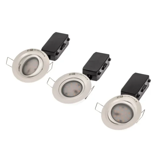 Set van 3 led inbouwlampen Coin Slim, wit, IP23