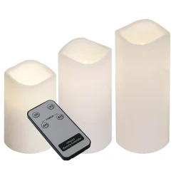Set van drie LED kaarsen voor buitenshuis