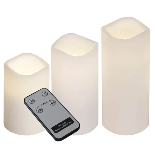 Set van drie LED kaarsen voor buitenshuis
