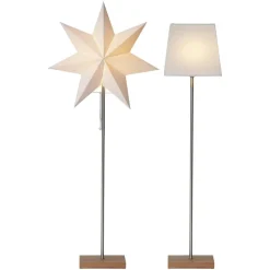 Sfeerlamp Moa, Kombi ster + kap, voet eiken