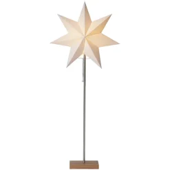 Sfeerlamp Moa, Kombi ster + kap, voet eiken