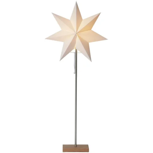 Sfeerlamp Moa, Kombi ster + kap, voet eiken
