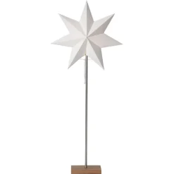 Sfeerlamp Moa, Kombi ster + kap, voet eiken