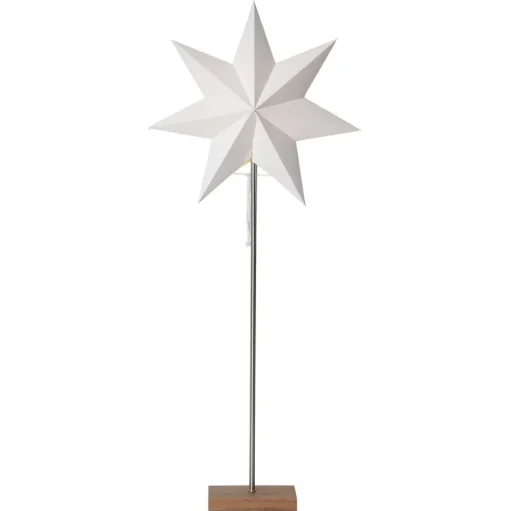 Sfeerlamp Moa, Kombi ster + kap, voet eiken