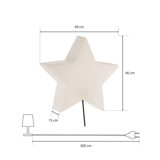 Sfeerlamp STAR met kabel en stekker