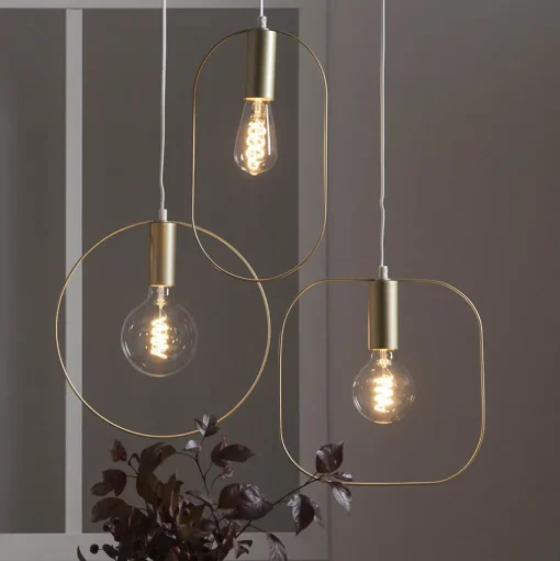 Shape decoratieve hanglamp met ring, goud