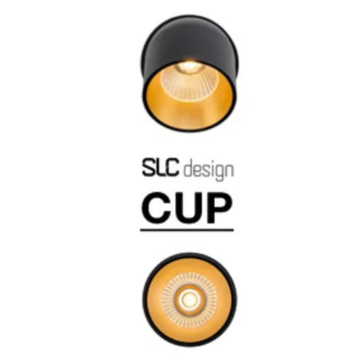 SLC Cup LED inbouwdownlight zwart/goud 3.000K