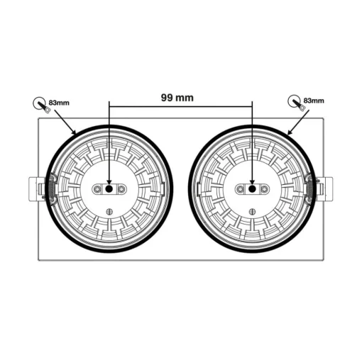 SLC DL04 Square X2 LED inbouwlamp 3000K wit