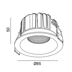 SLC LED downlight OnePro Soft, wit, 3.000 K, aluminium