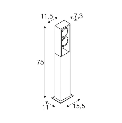 SLV Eskina Frame 75 LED tuinpadverlichting, antraciet, aluminium, IP65, CCT