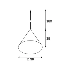 SLV hanglamp Magico, Ø 38 cm, zwart/goudkleurig, metaal