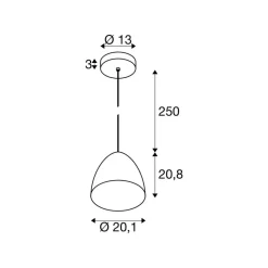 SLV hanglamp Para Cone, Ø 30 cm, zwart/goudkleurig