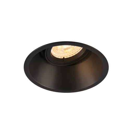 SLV Hoorn inbouwlamp, QPAR51, zwart, aluminium, Ø 10,5 cm