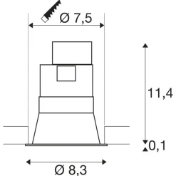 SLV Horn inbouwspot GU10, mat zwart