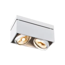 SLV Kardamod plafondlamp, wit, staal, lengte 31,5 cm, 2-lamps.