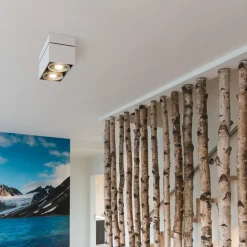 SLV Kardamod plafondlamp, wit, staal, lengte 31,5 cm, 2-lamps.
