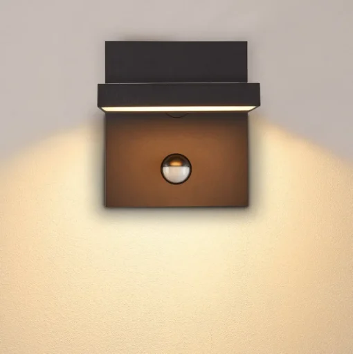 SLV LED wandlamp Abridor, antraciet, breedte 14 cm, sensor