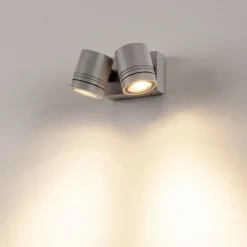 SLV Myra buitenwandlamp, 2-lamps, grijs