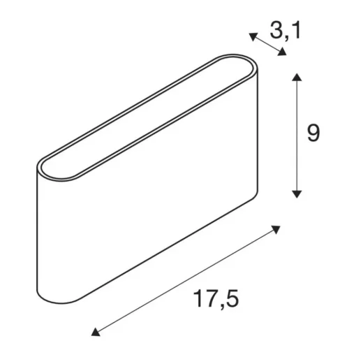 SLV Ovale buitenwandlamp Up/Down CCT 13,5cm zwart