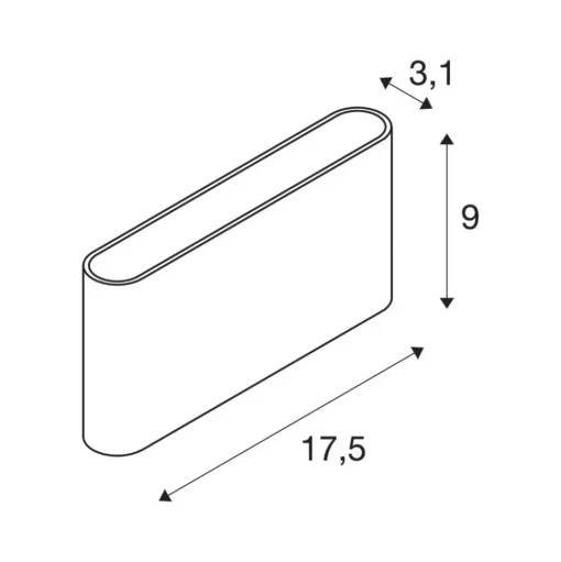 SLV Ovale buitenwandlamp Up/Down CCT 17,5cm zwart