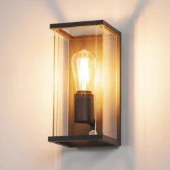 SLV Quadrulo buitenwandlamp met sensor
