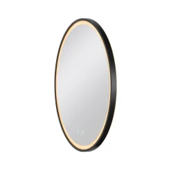 SLV Trukko LED wandspiegel IP44 CCT zwart Ø 61cm