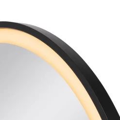 SLV Trukko LED wandspiegel IP44 CCT zwart Ø 80cm