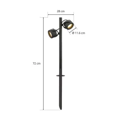 SLV tuinpadverlichting Sitra, 2-lamps, antraciet, aluminium, GX53, IP44