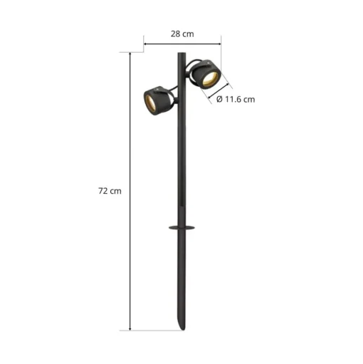 SLV tuinpadverlichting Sitra, 2-lamps, antraciet, aluminium, GX53, IP44