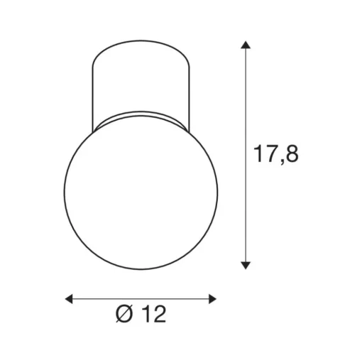 SLV Varyt badkamer plafondlamp, zwart, aluminium, Ø 12 cm