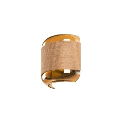 SLV wandlamp Pantilo Rope bruin/amber/goud glas breedte 20cm