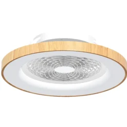 Smart LED plafondventilator Tibet, houtkleurig, stil, Ø 65 cm
