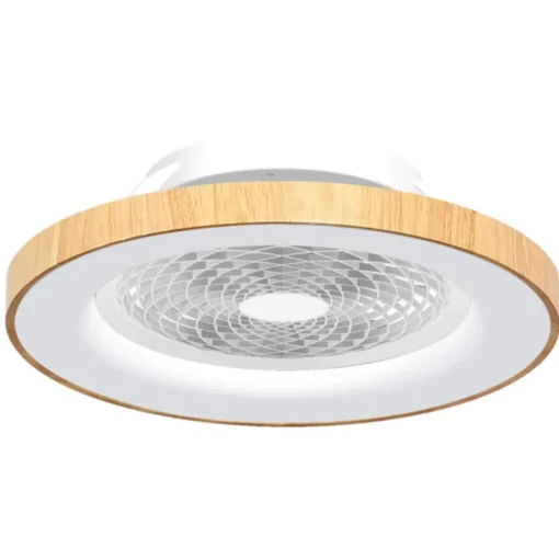 Smart LED plafondventilator Tibet, houtkleurig, stil, Ø 65 cm
