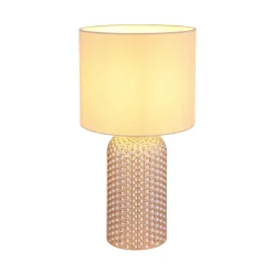 Sofia tafellamp, crèmekleurig, hoogte 50 cm, stof/glas