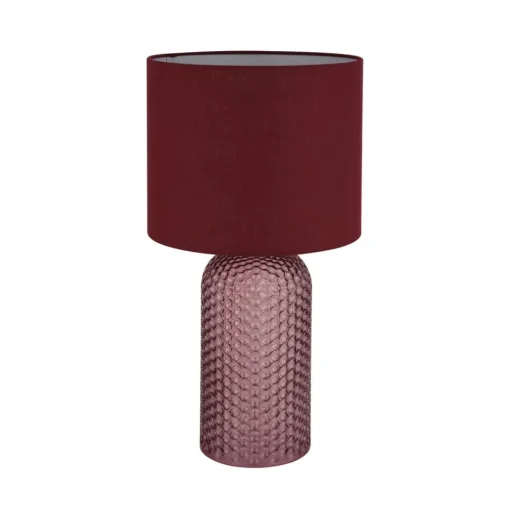 Sofia tafellamp, rood, hoogte 50 cm, stof/glas