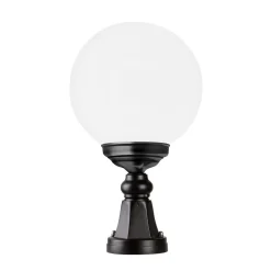 Sokkellamp 1141 met bolkap, zwart/wit