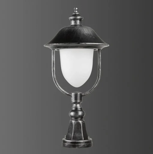 Sokkellamp 1156, zwart/zilver