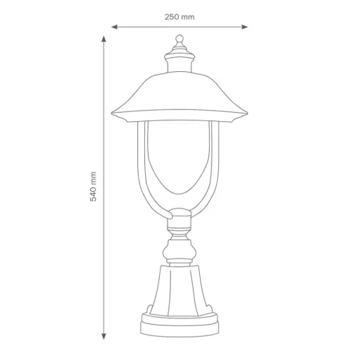 Sokkellamp 1156, zwart/zilver