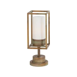 Sokkellamp Cubic³ 3369 messing antiek/opaal