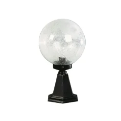 Sokkellamp I, zwart, bubbelglas